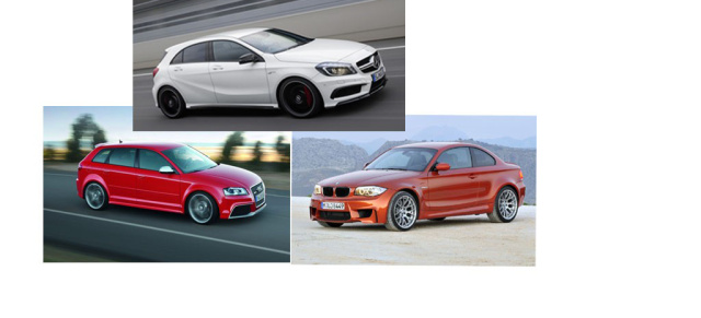 Leider geil:  Mercedes A45 AMG tritt gegen Audi RS3 und BMW 1er M an: Wer macht das Rennen? Der neue Mercedes Sportwagen sortiert im Kompaktwagensegment  die Rangfolge auf der Überholspur neu 