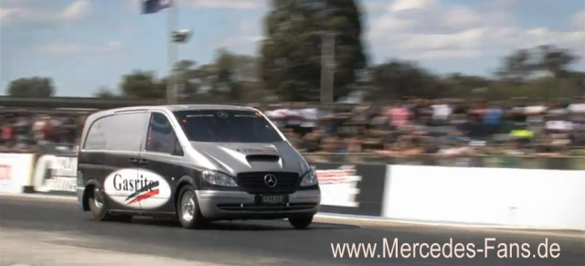 Fast & Nitrous: Neues vom schnellsten Mercedes Vito der Welt: Mit NOS-Einspritzung sprintet der Vito in 8,37 Sekunden über die Quartermile