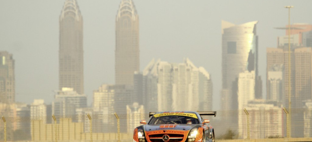 Siegreicher Auftakt: SLS AMG GT3 gewinnt in Dubai: Kundensport:  SLS AMG GT3 wiederholt Vorjahreserfolg beim 24 Stunden-Rennen von Dubai
