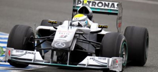Formel 1 Test in Jerez:  Nico Rosberg fuhr Bestzeit: Überzeugende Leistung des  Mercedes-GP-Fahrer am ersten Testtag  
