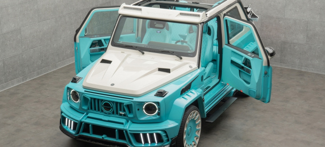 Radikaler Umbau: Wie viel Design verträgt ein Offroad-Cabrio?: Mansory präsentiert 2-türiges G-Klasse Cabriolet mit „Selstmörder“-Türen