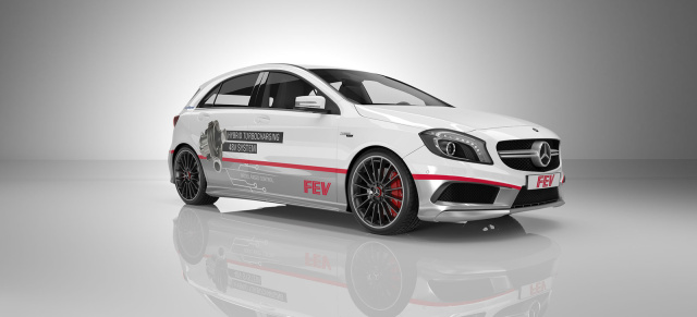 Performance-Steigerung durch E-Charger: E-Charger macht`s möglich: Mercedes-AMG A45 von FEV beschleunigt um bis zu 40 Prozent schneller